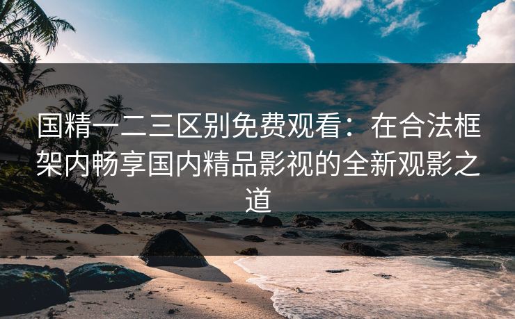 国精一二三区别免费观看：在合法框架内畅享国内精品影视的全新观影之道