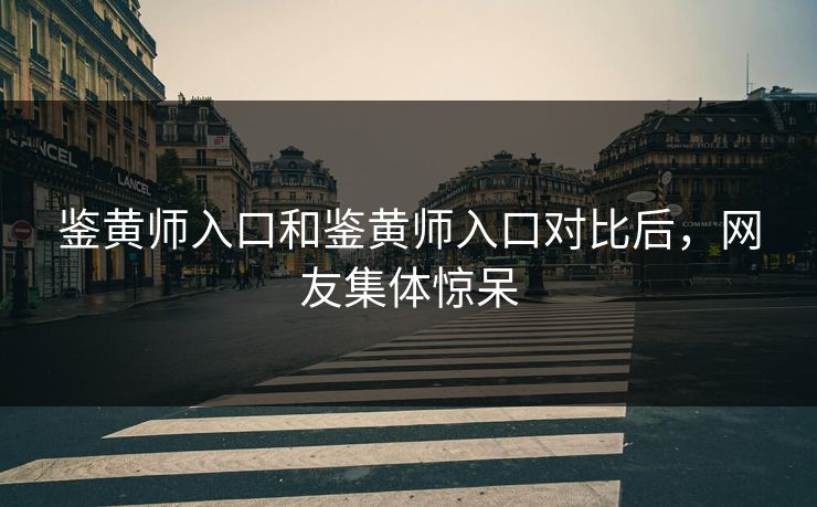 鉴黄师入口和鉴黄师入口对比后，网友集体惊呆