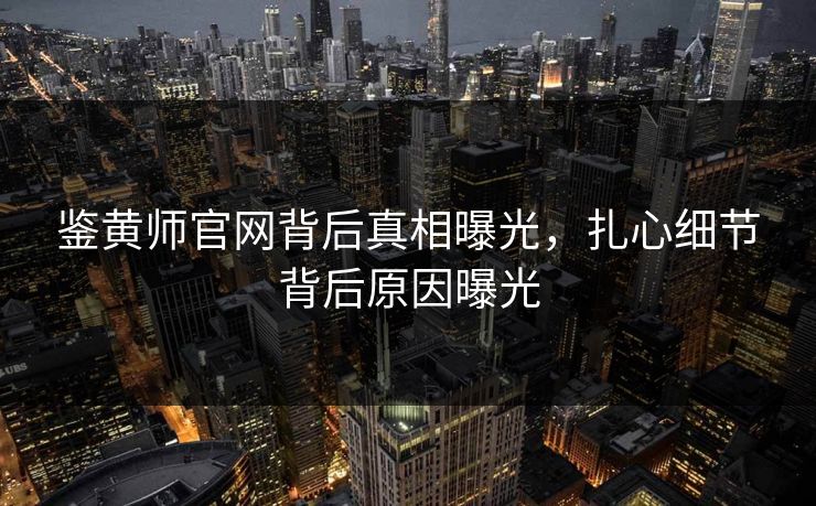 鉴黄师官网背后真相曝光，扎心细节背后原因曝光
