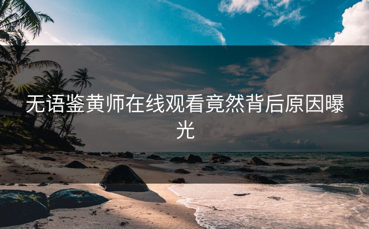无语鉴黄师在线观看竟然背后原因曝光