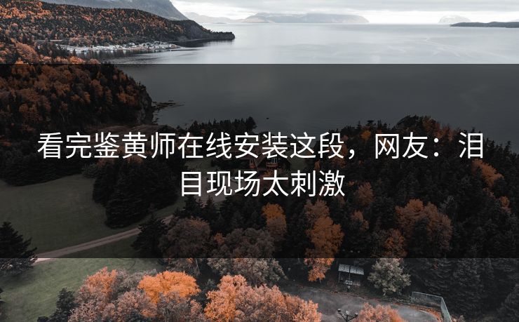 看完鉴黄师在线安装这段，网友：泪目现场太刺激