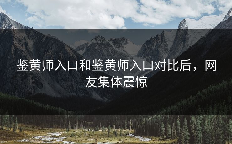 鉴黄师入口和鉴黄师入口对比后，网友集体震惊
