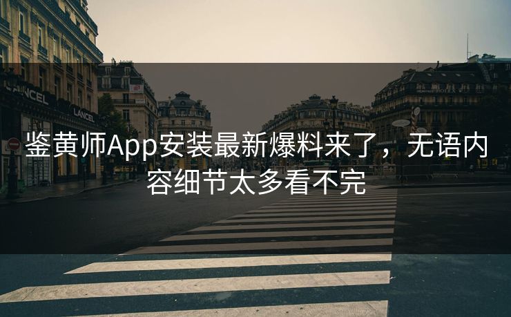 鉴黄师App安装最新爆料来了，无语内容细节太多看不完