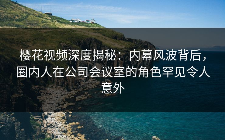 樱花视频深度揭秘：内幕风波背后，圈内人在公司会议室的角色罕见令人意外