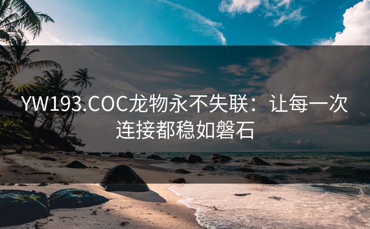 YW193.COC龙物永不失联：让每一次连接都稳如磐石